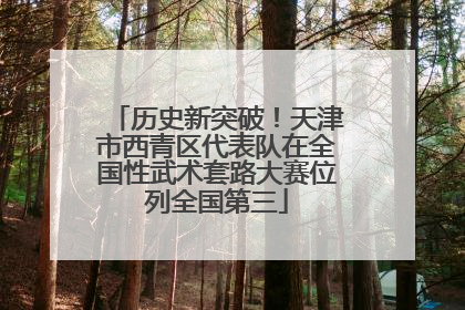 历史新突破！天津市西青区代表队在全国性武术套路大赛位列全国第三