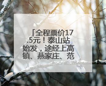 全程票价17.5元！泰山站始发，途经上高镇、燕家庄、范镇……终点站东营站，7月1日开通！