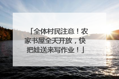 全体村民注意！农家书屋全天开放，快把娃送来写作业！