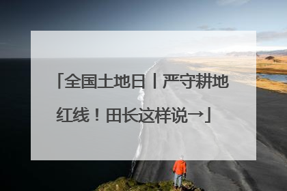 全国土地日丨严守耕地红线！田长这样说→