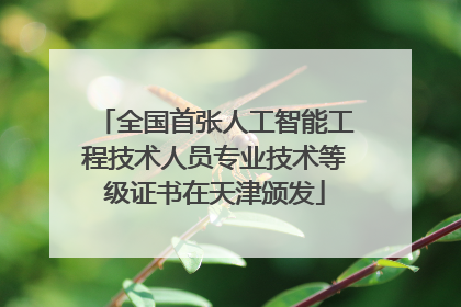 全国首张人工智能工程技术人员专业技术等级证书在天津颁发