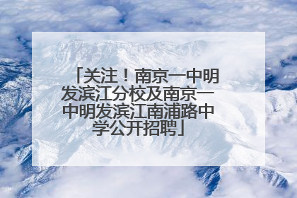 关注！南京一中明发滨江分校及南京一中明发滨江南浦路中学公开招聘