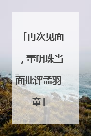 再次见面，董明珠当面批评孟羽童