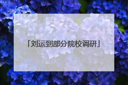 刘运到部分院校调研
