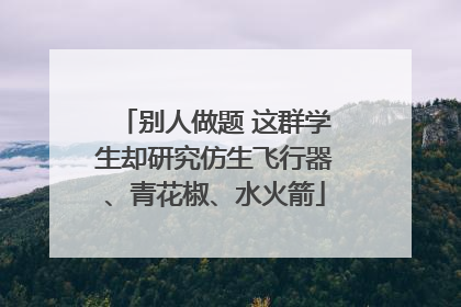 别人做题 这群学生却研究仿生飞行器、青花椒、水火箭