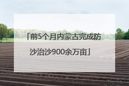 前5个月内蒙古完成防沙治沙900余万亩