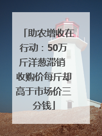 助农增收在行动：50万斤洋葱滞销 收购价每斤却高于市场价三分钱