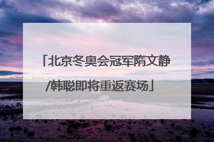 北京冬奥会冠军隋文静/韩聪即将重返赛场