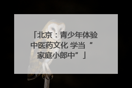 北京：青少年体验中医药文化 学当“家庭小郎中”