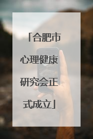 合肥市心理健康研究会正式成立