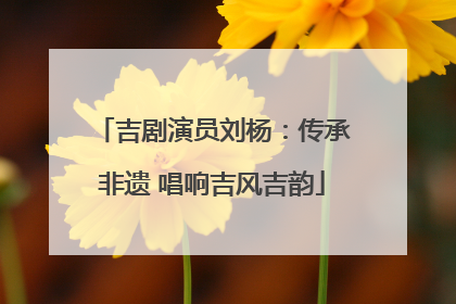 吉剧演员刘杨：传承非遗 唱响吉风吉韵