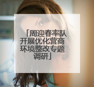 周迎春率队开展优化营商环境整改专题调研