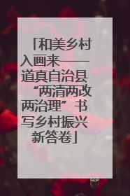 和美乡村入画来——道真自治县“两清两改两治理”书写乡村振兴新答卷