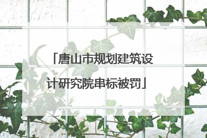 唐山市规划建筑设计研究院串标被罚