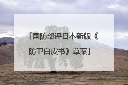 国防部评日本新版《防卫白皮书》草案