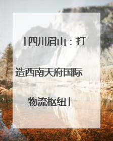 四川眉山：打造西南天府国际物流枢纽