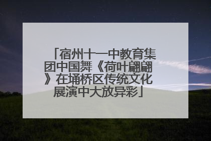 宿州十一中教育集团中国舞《荷叶翩翩》在埇桥区传统文化展演中大放异彩
