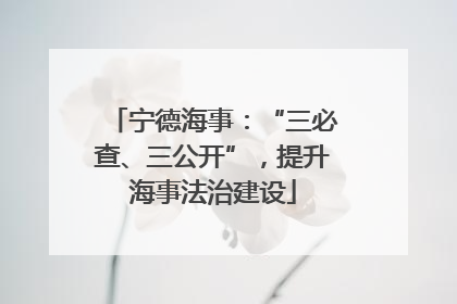 宁德海事：“三必查、三公开”，提升海事法治建设