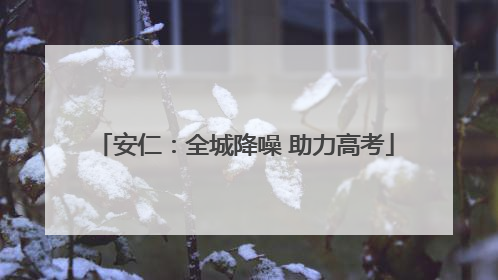 安仁：全城降噪 助力高考