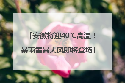 安徽将迎40℃高温！暴雨雷暴大风即将登场