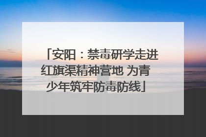 安阳：禁毒研学走进红旗渠精神营地 为青少年筑牢防毒防线