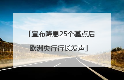 宣布降息25个基点后 欧洲央行行长发声