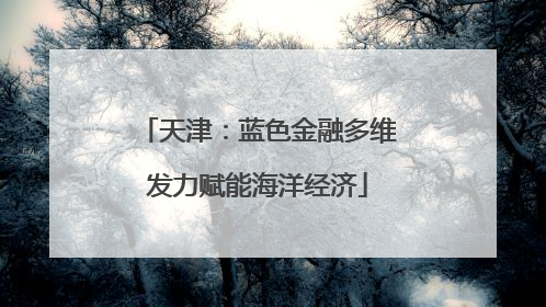 天津：蓝色金融多维发力赋能海洋经济