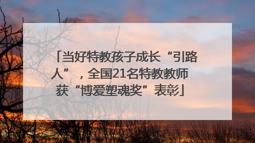 当好特教孩子成长“引路人”，全国21名特教教师获“博爱塑魂奖”表彰