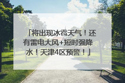将出现冰雹天气！还有雷电大风+短时强降水！天津4区预警！