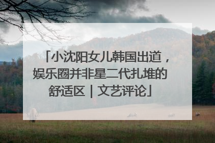 小沈阳女儿韩国出道，娱乐圈并非星二代扎堆的舒适区｜文艺评论