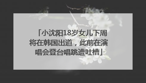 小沈阳18岁女儿下周将在韩国出道，此前在演唱会登台唱跳遭吐槽