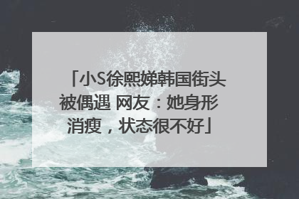 小S徐熙娣韩国街头被偶遇 网友：她身形消瘦，状态很不好
