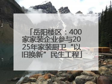 岳阳楼区：400家家装企业参与2025年家装厨卫“以旧换新”民生工程