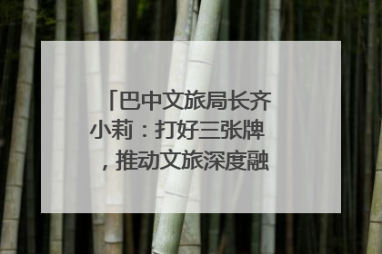 巴中文旅局长齐小莉：打好三张牌，推动文旅深度融合｜文旅局长说