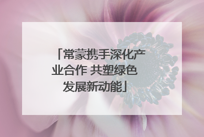 常蒙携手深化产业合作 共塑绿色发展新动能