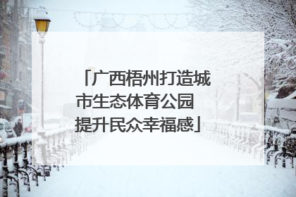 广西梧州打造城市生态体育公园 提升民众幸福感