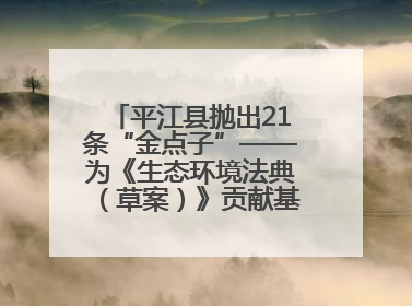 平江县抛出21条“金点子”——为《生态环境法典（草案）》贡献基层智慧