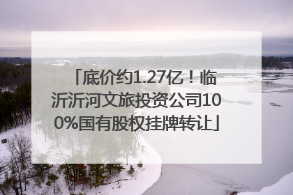 底价约1.27亿！临沂沂河文旅投资公司100%国有股权挂牌转让