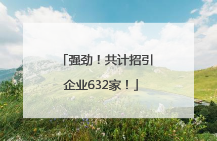 强劲！共计招引企业632家！
