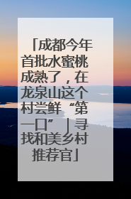 成都今年首批水蜜桃成熟了，在龙泉山这个村尝鲜“第一口”｜寻找和美乡村推荐官