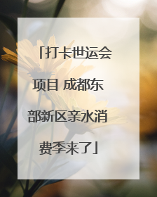 打卡世运会项目 成都东部新区亲水消费季来了