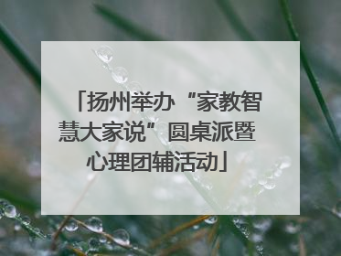 扬州举办“家教智慧大家说”圆桌派暨心理团辅活动