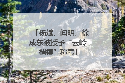 杨斌、闻明、徐成东被授予“云岭楷模”称号