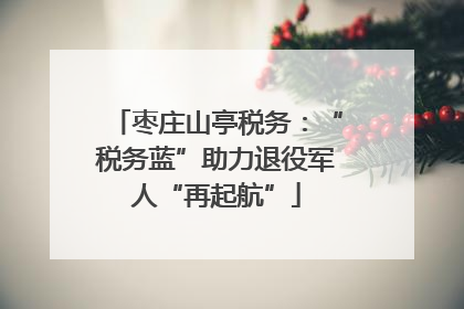 枣庄山亭税务：“税务蓝”助力退役军人“再起航”