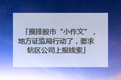 摸排股市“小作文”，地方证监局行动了，要求辖区公司上报线索