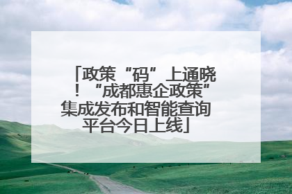 政策“码”上通晓！“成都惠企政策”集成发布和智能查询平台今日上线
