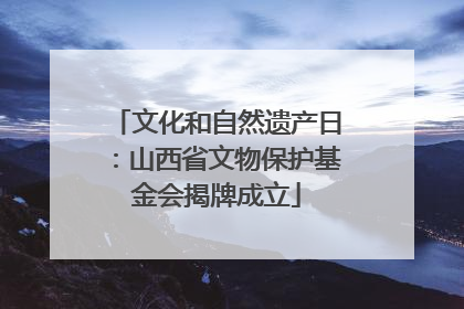 文化和自然遗产日：山西省文物保护基金会揭牌成立