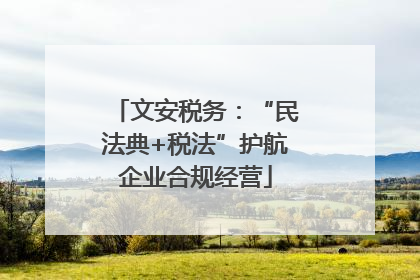 文安税务：“民法典+税法”护航企业合规经营