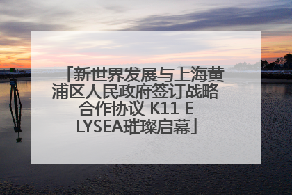新世界发展与上海黄浦区人民政府签订战略合作协议 K11 ELYSEA璀璨启幕