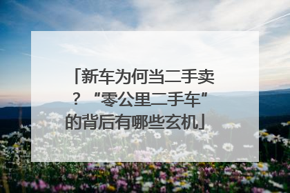 新车为何当二手卖？“零公里二手车”的背后有哪些玄机